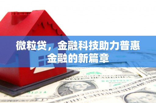 坪山新区微粒贷，金融科技助力普惠金融的新篇章