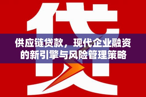 坪山新区供应链贷款，现代企业融资的新引擎与风险管理策略