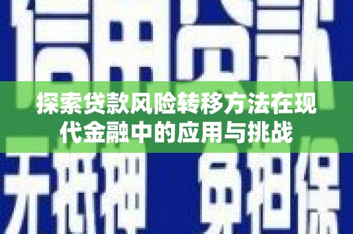 坪山新区探索贷款风险转移方法在现代金融中的应用与挑战