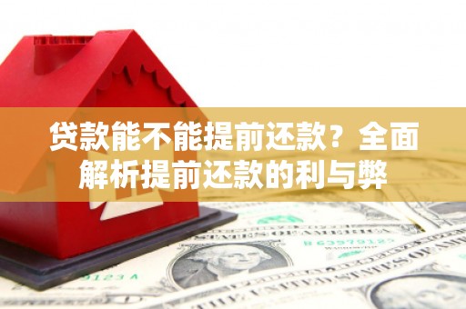 坪山新区贷款能不能提前还款？全面解析提前还款的利与弊