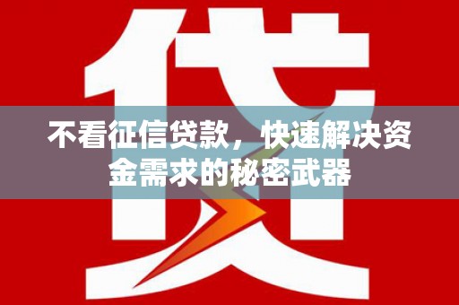 坪山新区不看征信贷款，快速解决资金需求的秘密武器