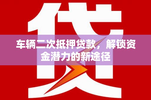 坪山新区车辆二次抵押贷款，解锁资金潜力的新途径