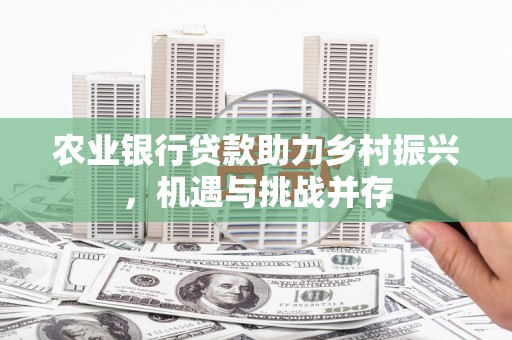 坪山新区农业银行贷款助力乡村振兴，机遇与挑战并存