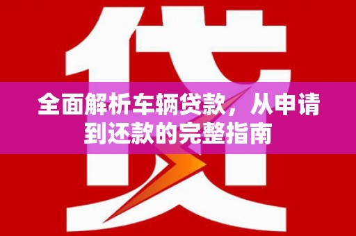 坪山新区全面解析车辆贷款，从申请到还款的完整指南