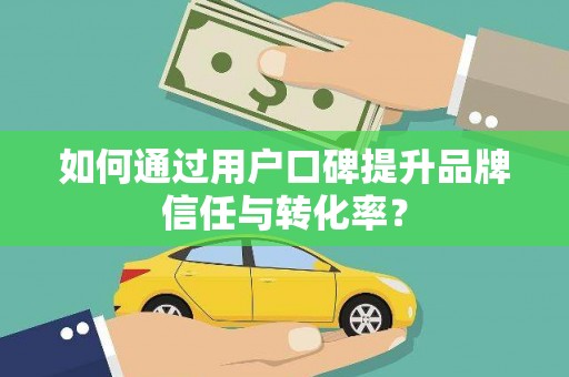 坪山新区如何通过用户口碑提升品牌信任与转化率？